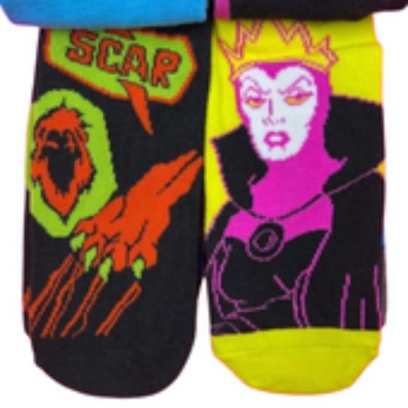 Disney Villains Womens Socks Ursula Cruella Hades Scar Maleficent - 10 Pairs - Picture 6 of 6